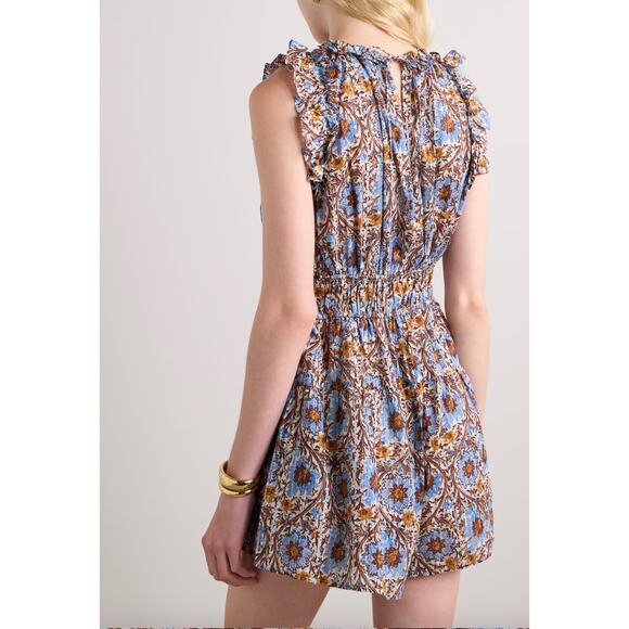 Ulla Johnson Orla Floral Romper in Caspia - Picture 11 of 16